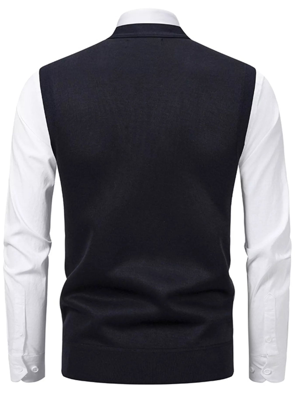 Men's Plus Size Argyle Pattern V-Neck Button-Down Cardigan Vest - Artículos HE