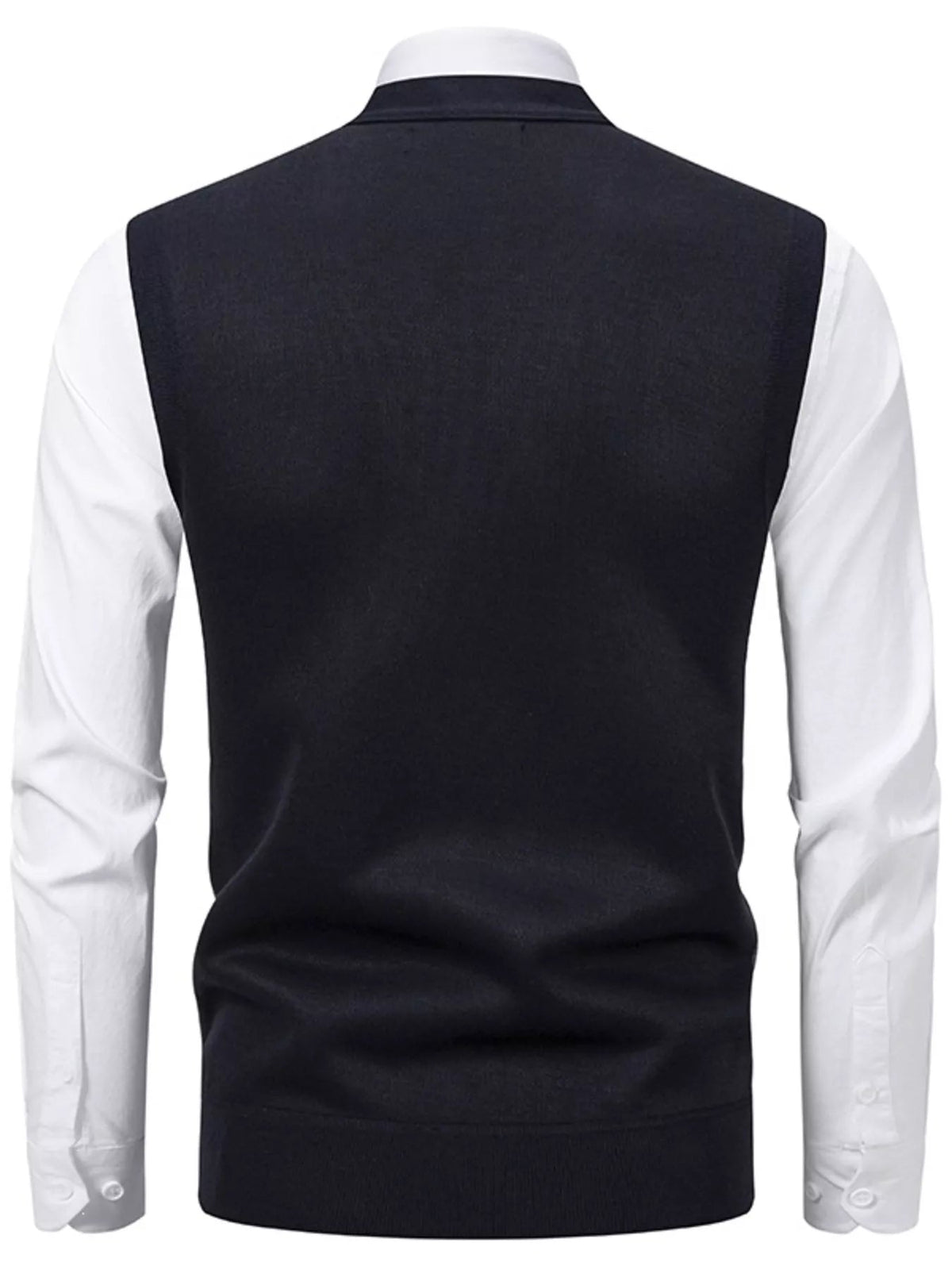 Men's Plus Size Argyle Pattern V-Neck Button-Down Cardigan Vest - Artículos HE