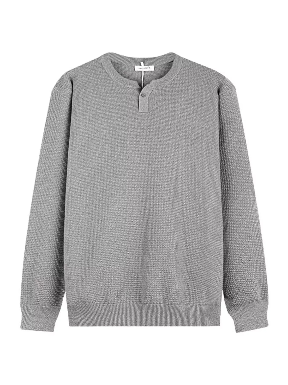 Men's Plus Size Button Detail Waffle Knit Top - Artículos HE