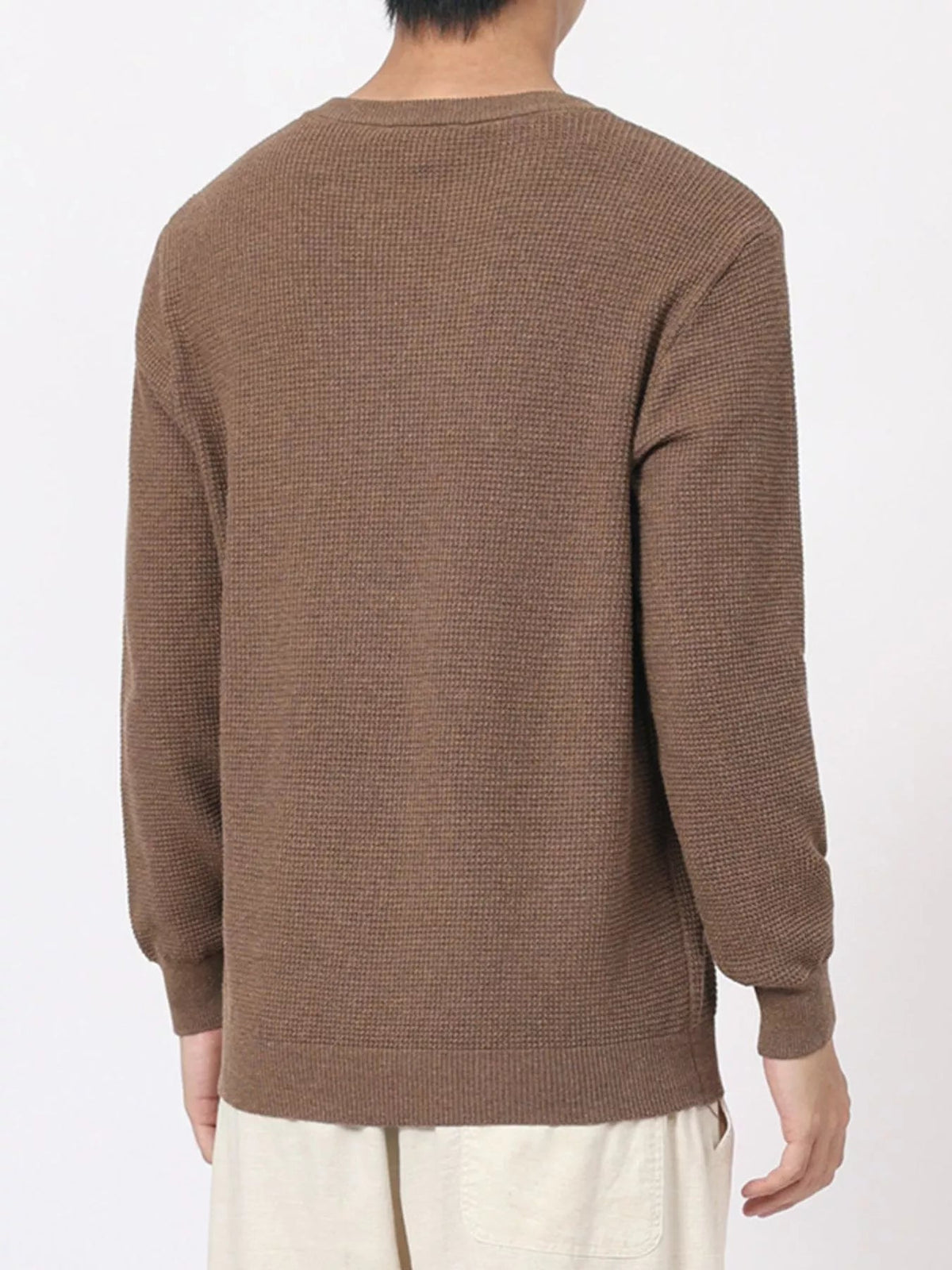 Men's Plus Size Button Detail Waffle Knit Top - Artículos HE