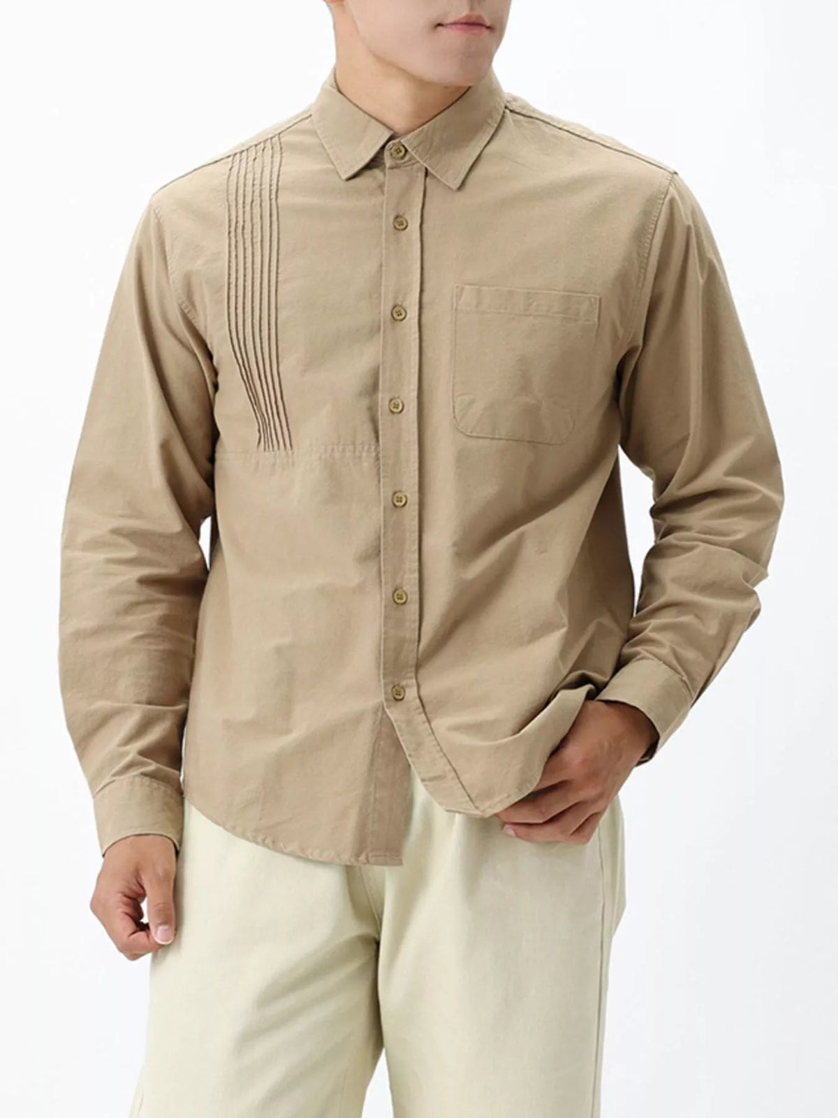 Men's Plus Size Button Up Long Sleeve Shirt - Artículos HE