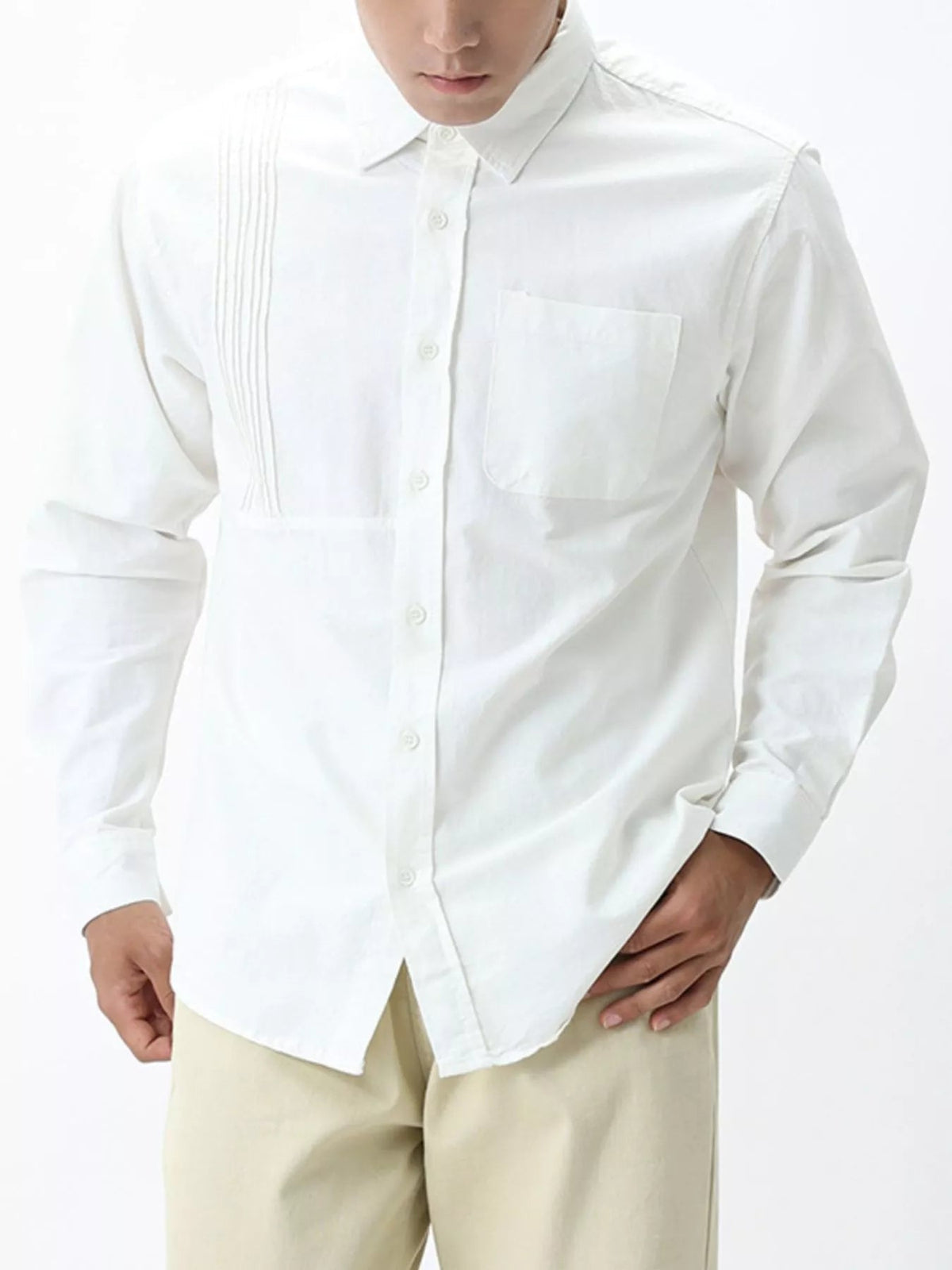 Men's Plus Size Button Up Long Sleeve Shirt - Artículos HE
