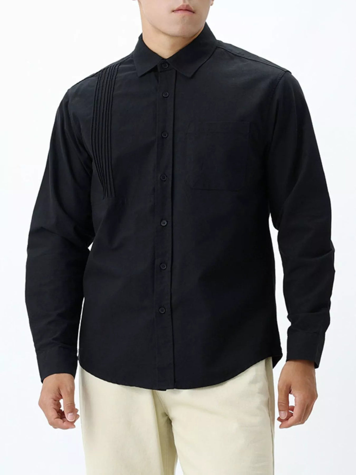 Men's Plus Size Button Up Long Sleeve Shirt - Artículos HE
