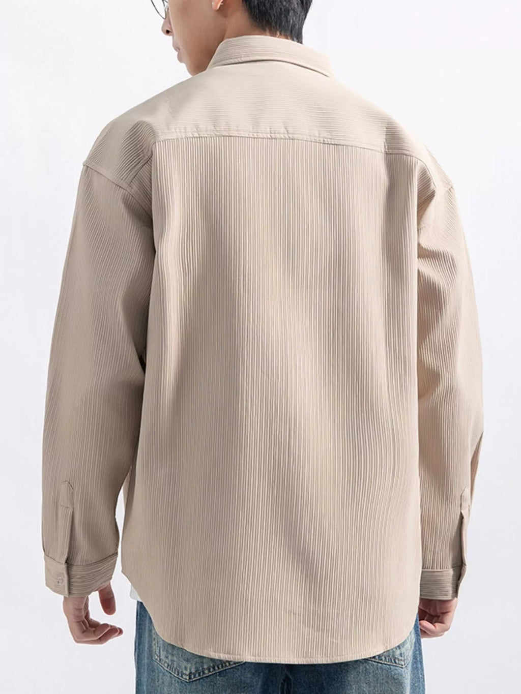Men's Plus Size Casual Textured Button-Down Shirt - Artículos HE