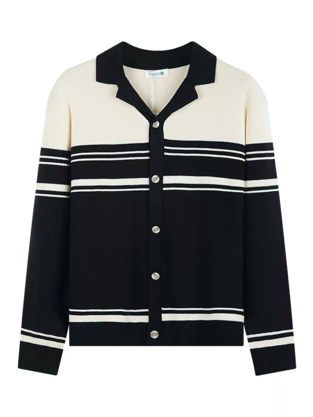 Men's Plus Size Contrast Striped Button-Down Cardigan - Artículos HE