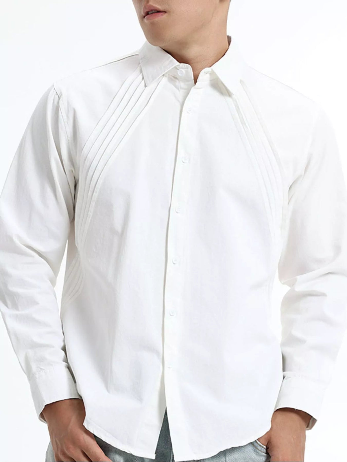 Men's Plus Size Long Sleeve Button-Down Shirt - Artículos HE