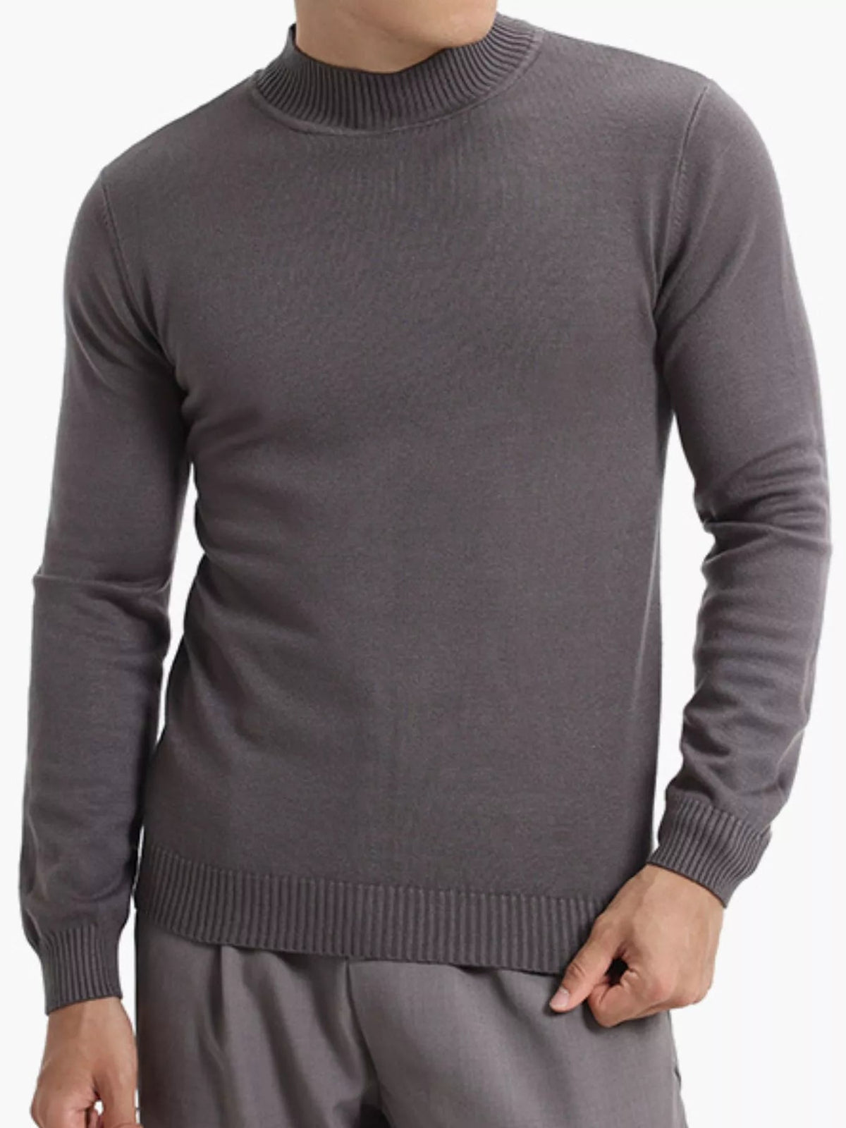 Men's Plus Size Mock Neck Slim Fit Knit Top - Artículos HE