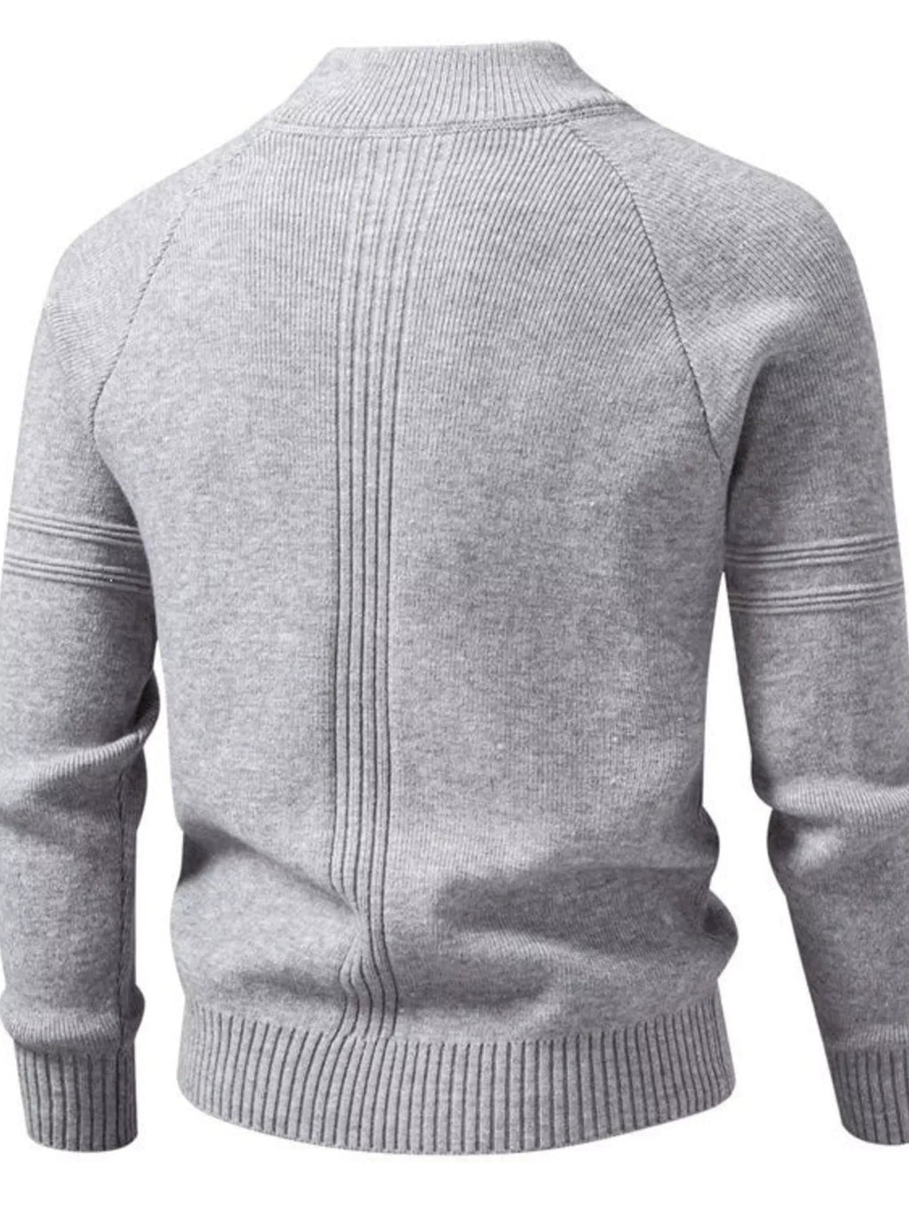 Men's Plus Size Quarter-Zip Ribbed Knit Sweater - Artículos HE