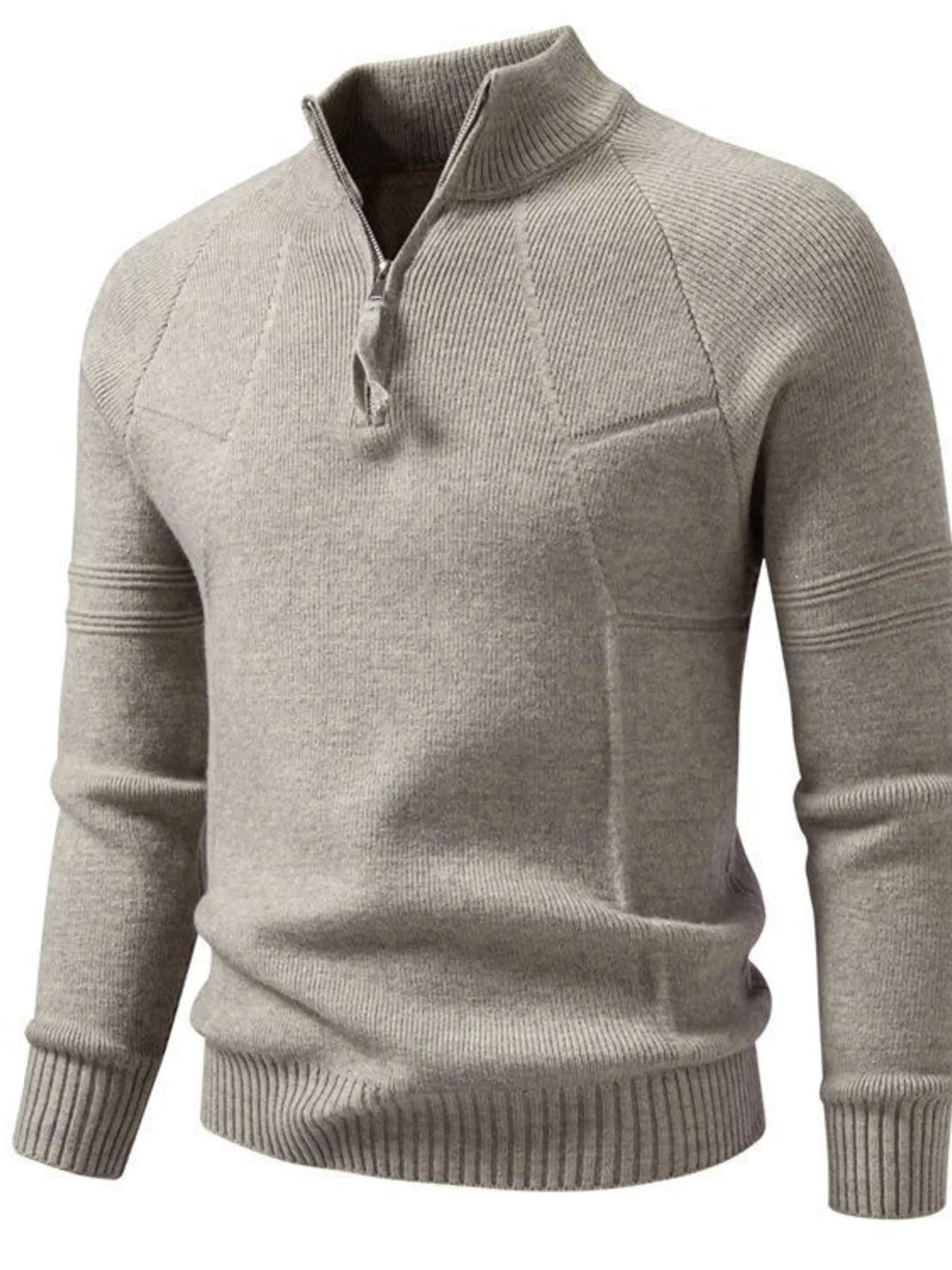 Men's Plus Size Quarter-Zip Ribbed Knit Sweater - Artículos HE
