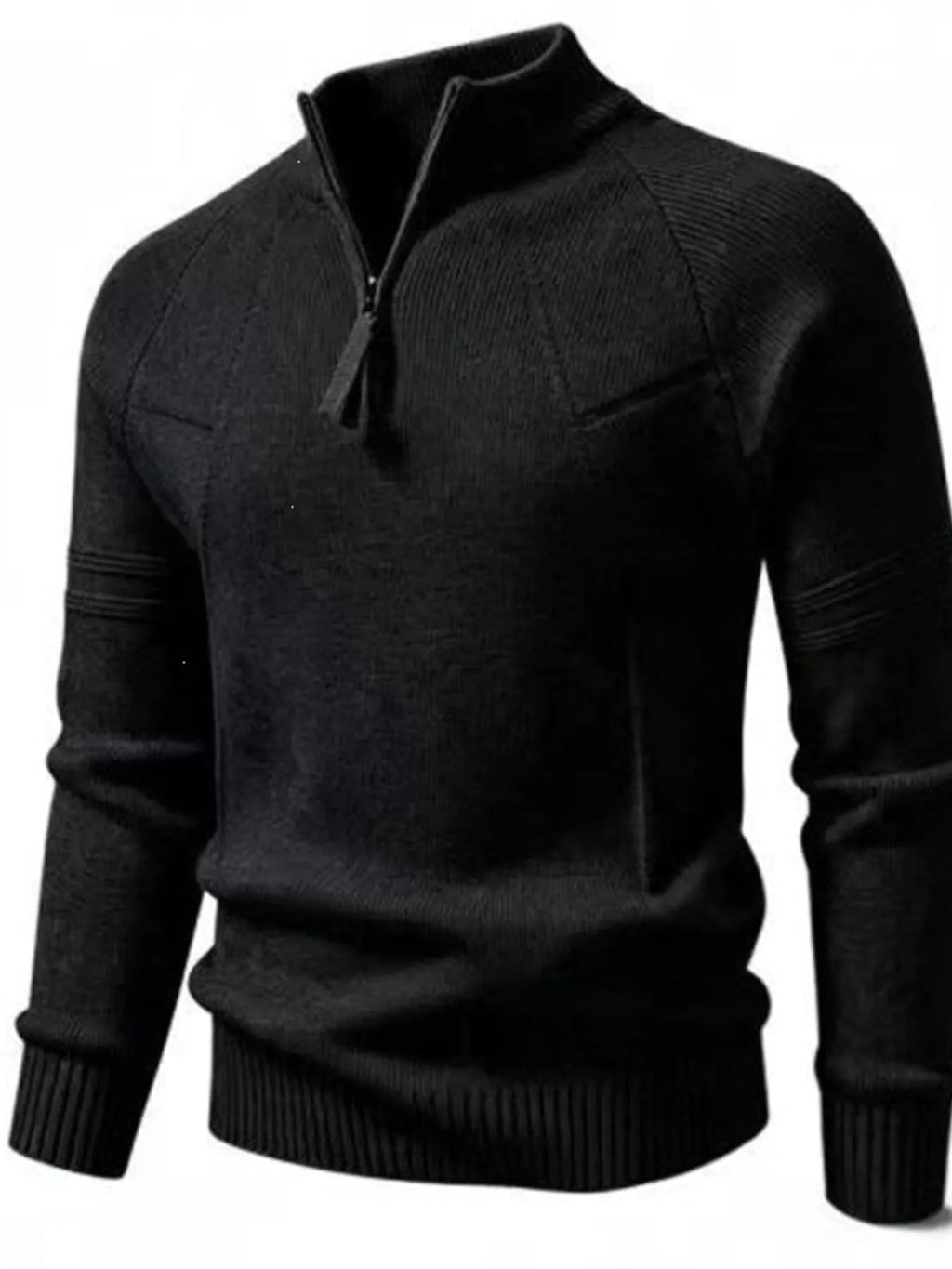 Men's Plus Size Quarter-Zip Ribbed Knit Sweater - Artículos HE