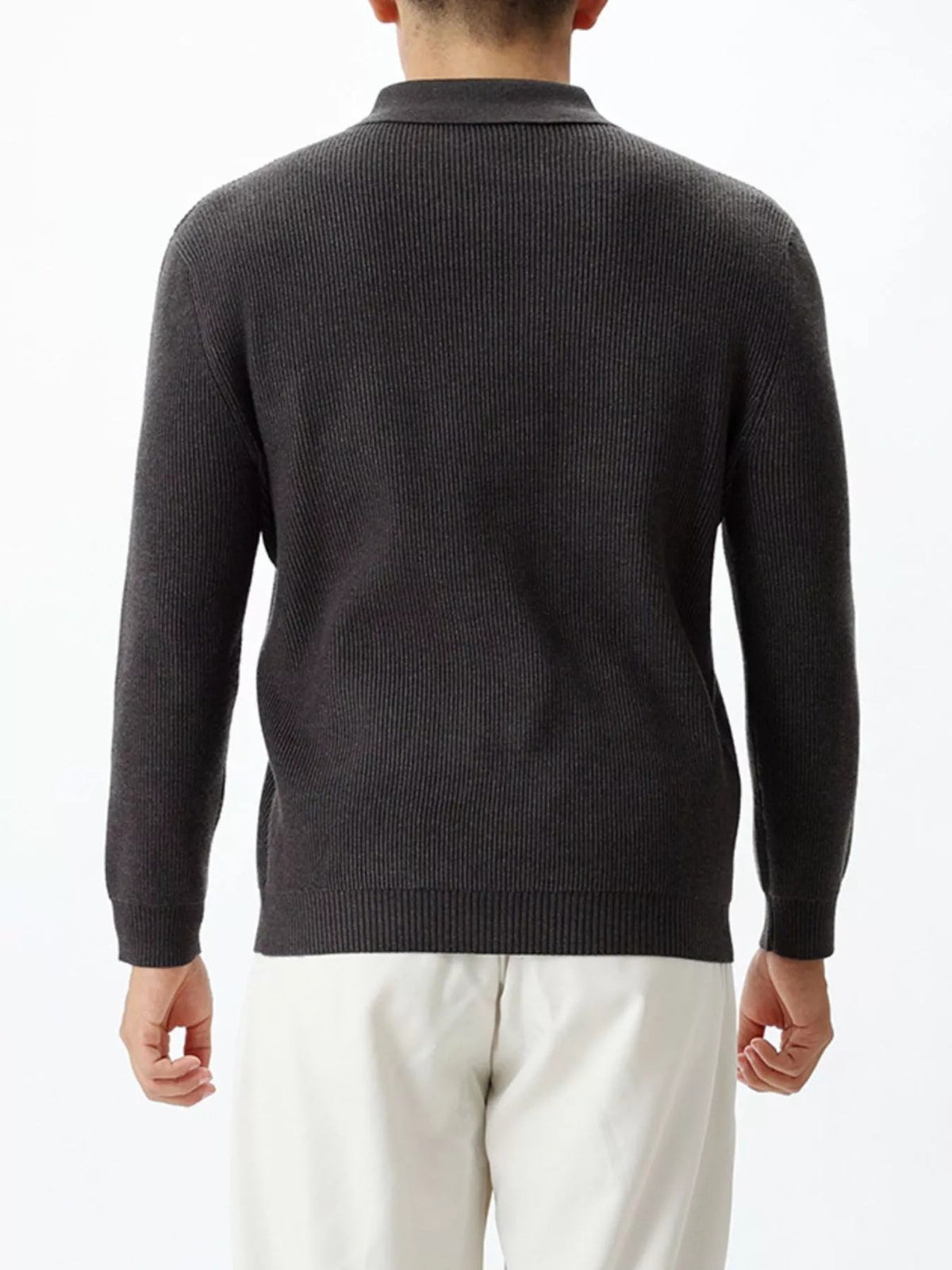 Men's Plus Size Ribbed Knit Quarter-Zip Sweater - Artículos HE