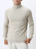 Men's Plus Size Slim-Fit Ribbed Turtleneck Sweater - Artículos HE