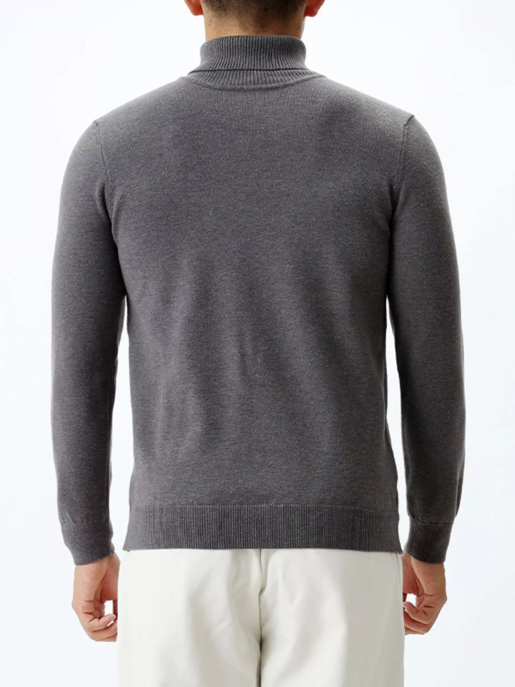 Men's Plus Size Slim-Fit Ribbed Turtleneck Sweater - Artículos HE