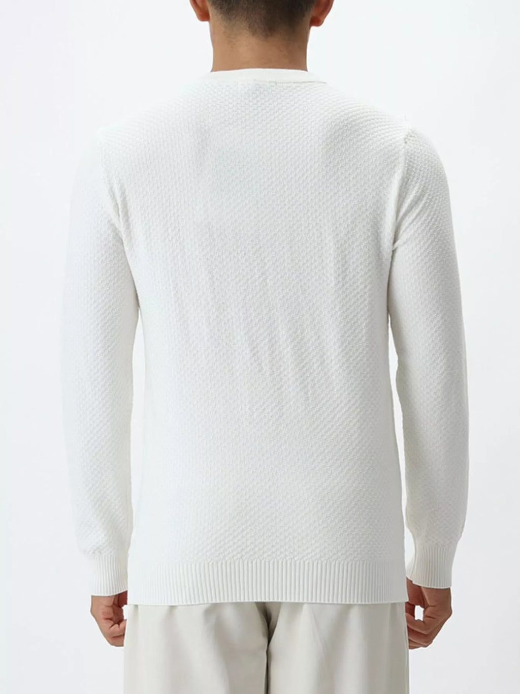 Men's Plus Size Textured Crew Neck Sweater - Artículos HE