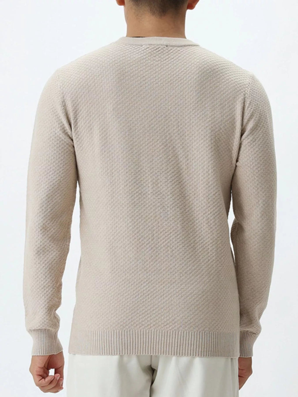Men's Plus Size Textured Crew Neck Sweater - Artículos HE