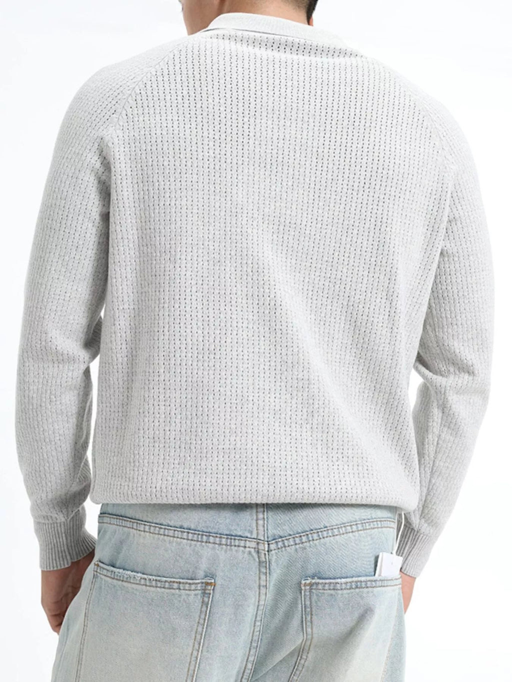Men's Plus Size Textured Polo Collar Knit Top - Artículos HE