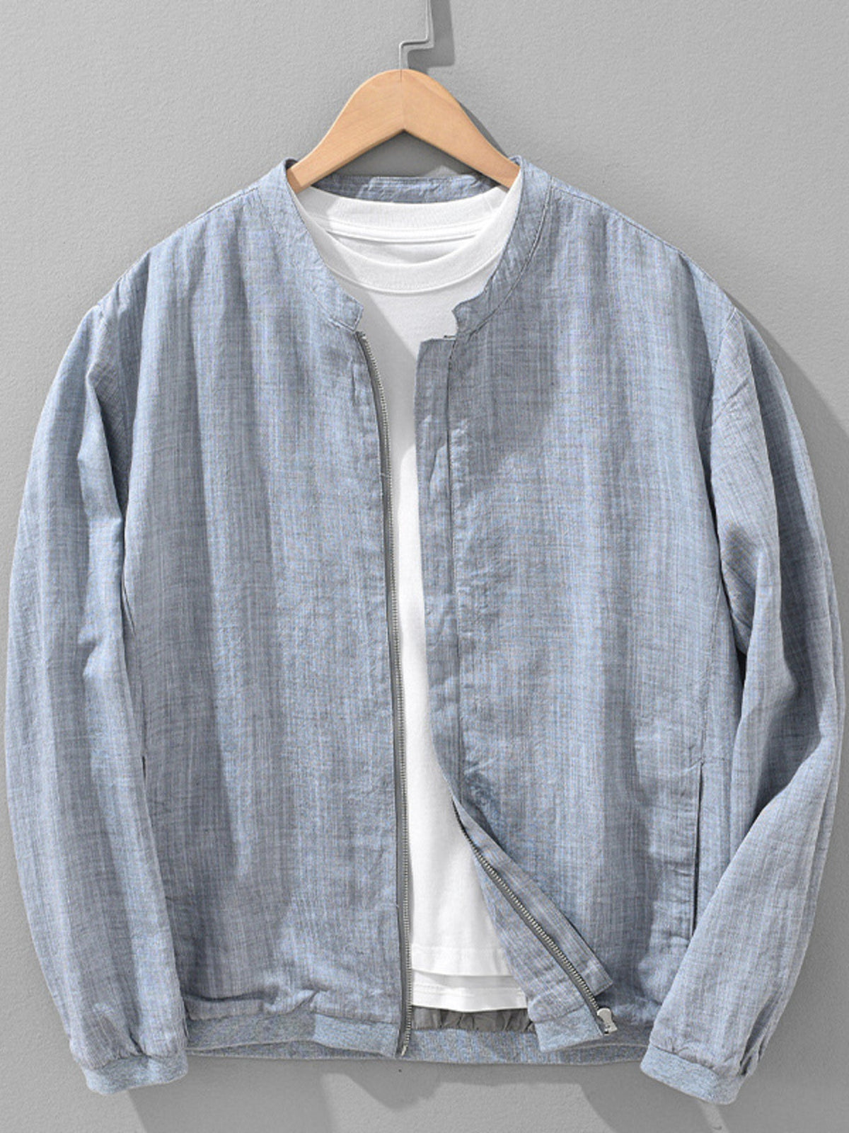Men's Plus Size Zip Up Long Sleeve Jacket - Artículos HE