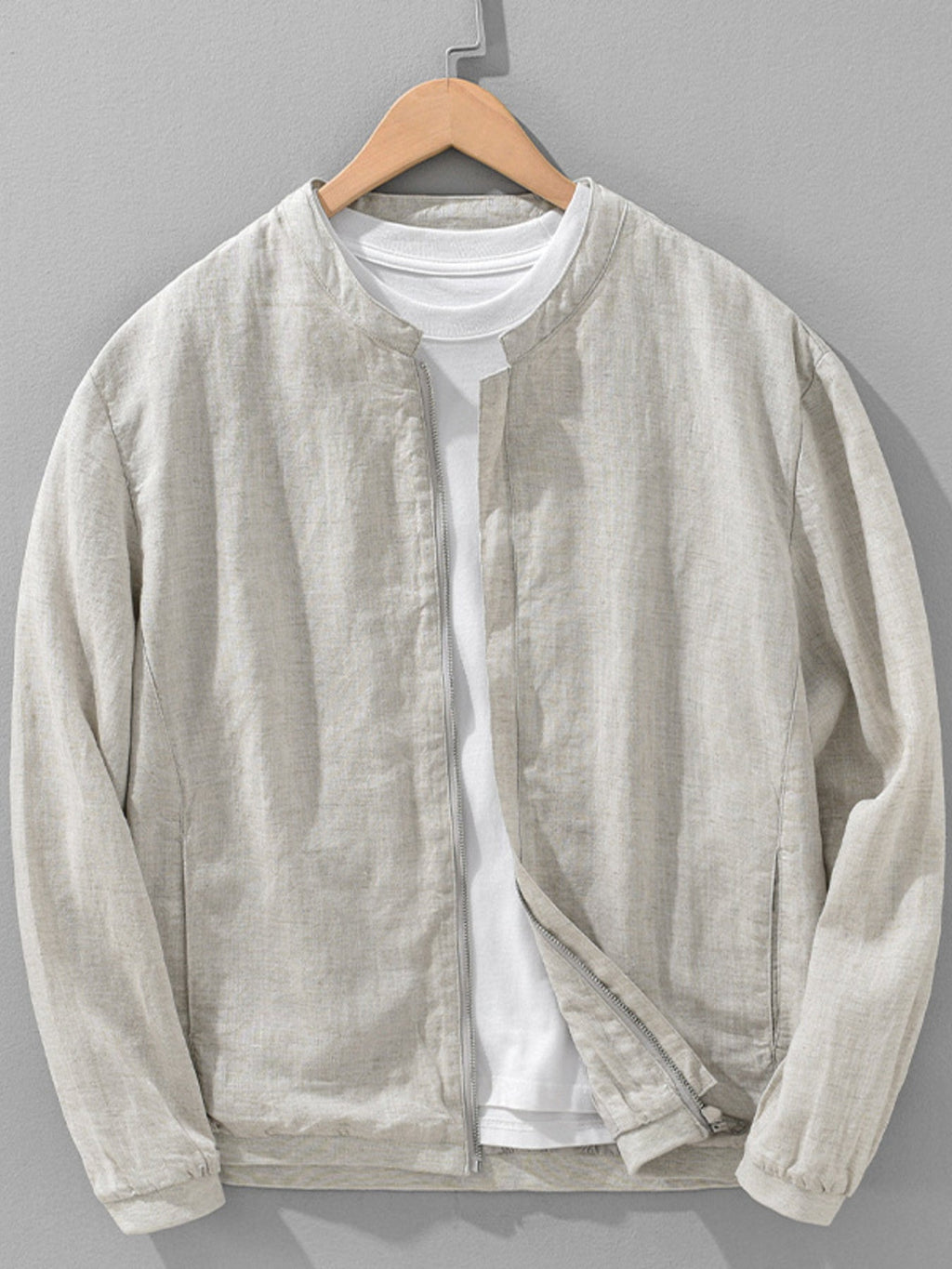 Men's Plus Size Zip Up Long Sleeve Jacket - Artículos HE