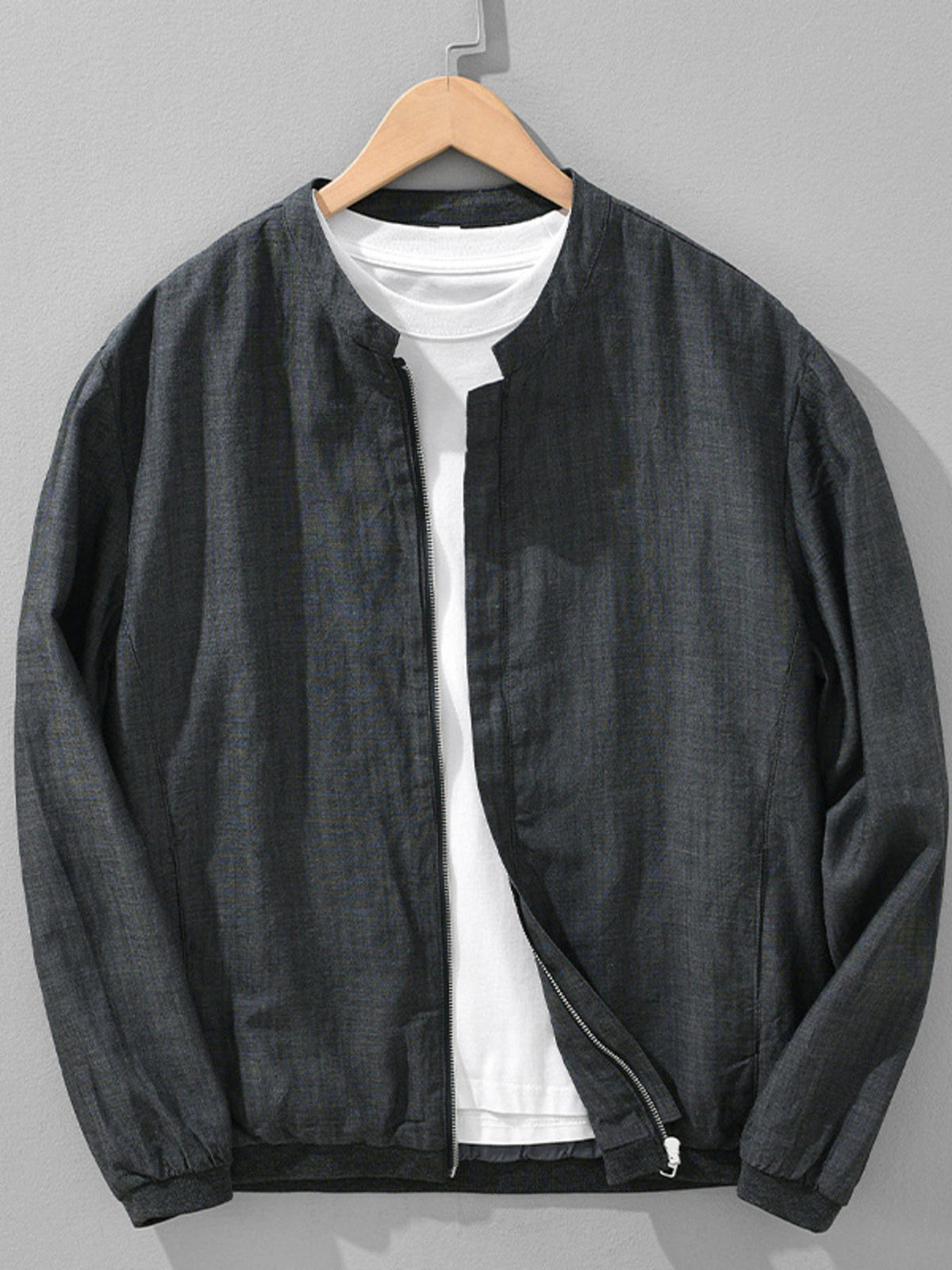Men's Plus Size Zip Up Long Sleeve Jacket - Artículos HE