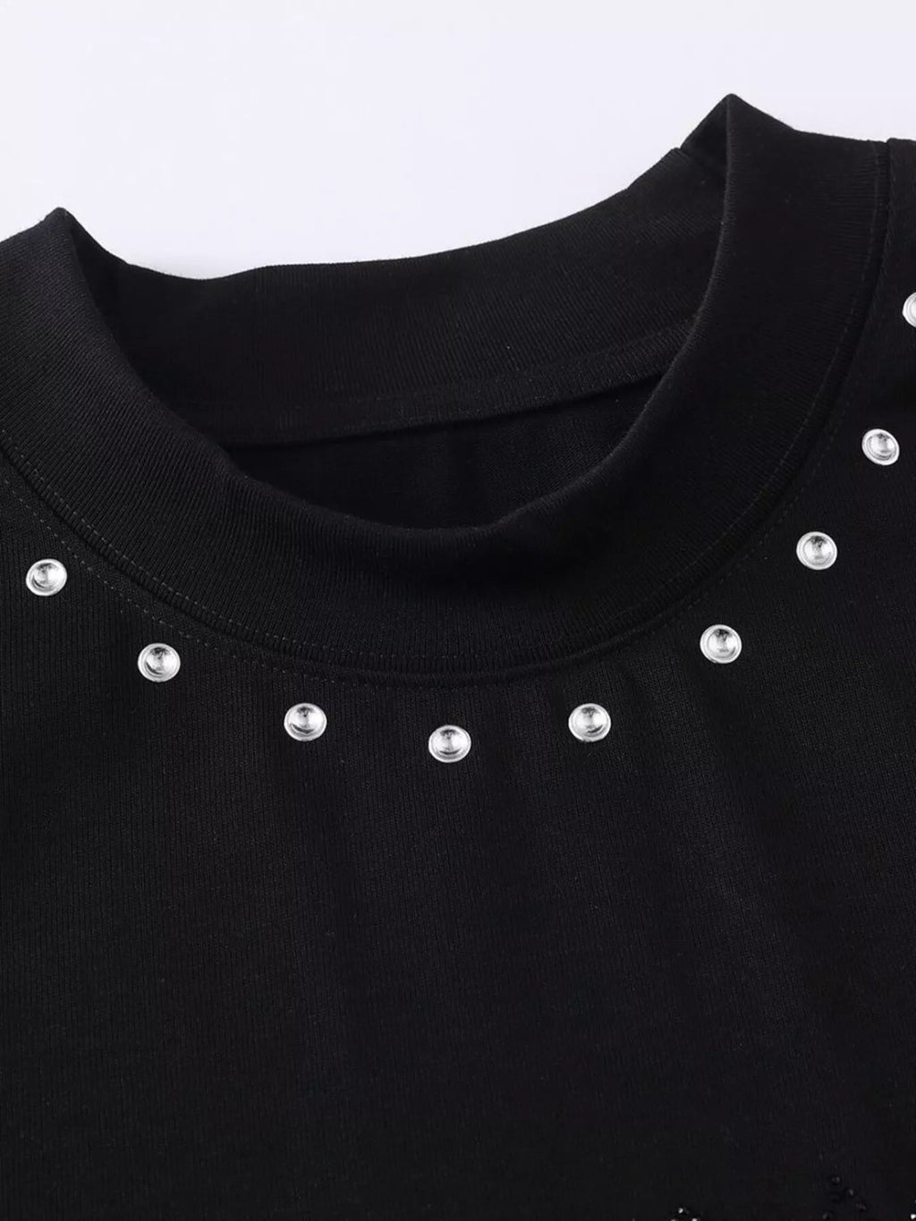 Men's Rhinestone Mock Neck T-Shirt - Artículos HE
