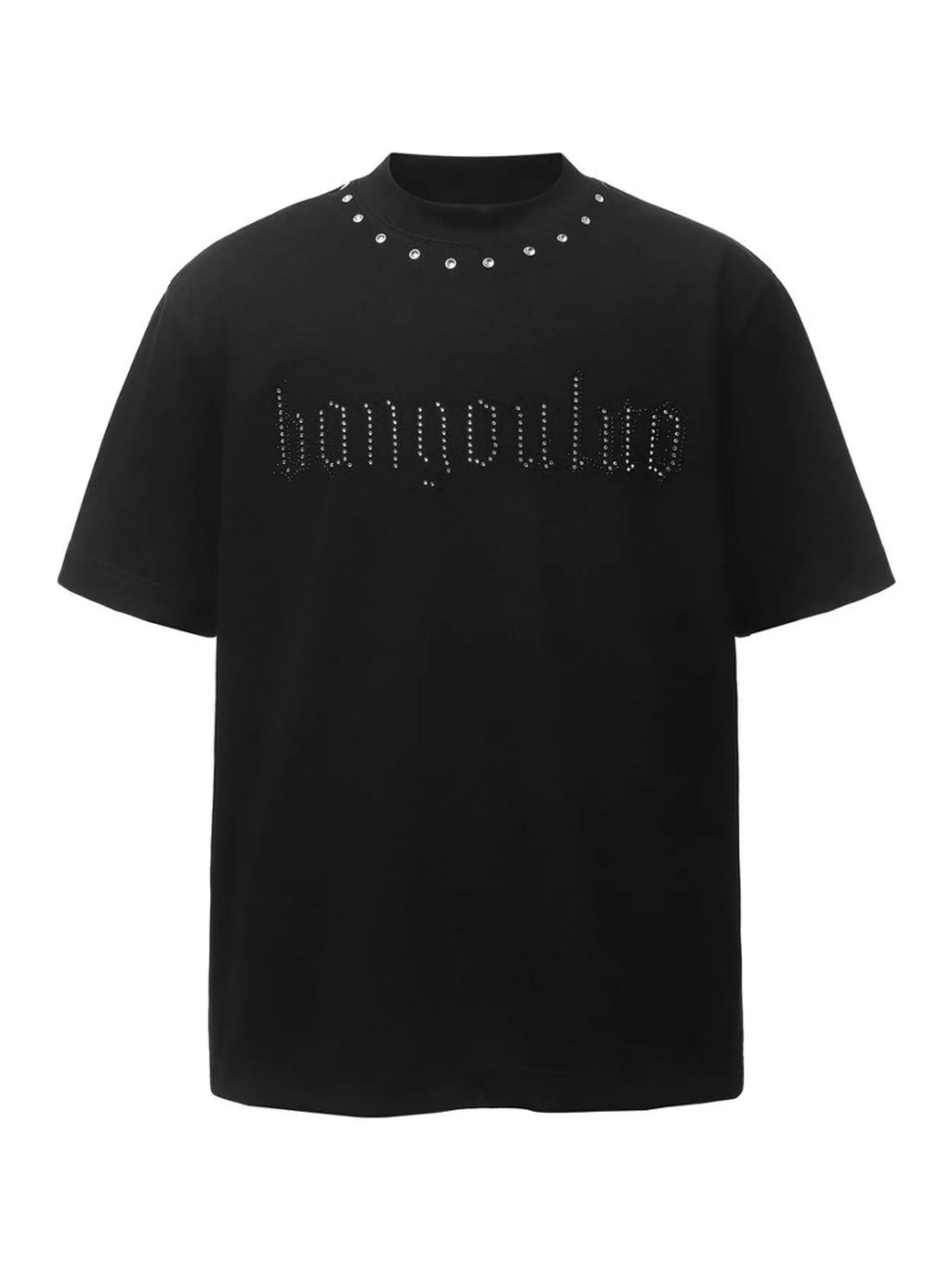 Men's Rhinestone Mock Neck T-Shirt - Artículos HE