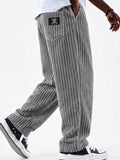 Pantalón de pana de pernera ancha casual talla grande para hombre - Artículos HE