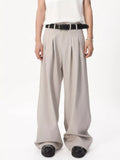 Pantalón de pernera ancha con pinzas y cintura alta para hombre - Artículos HE