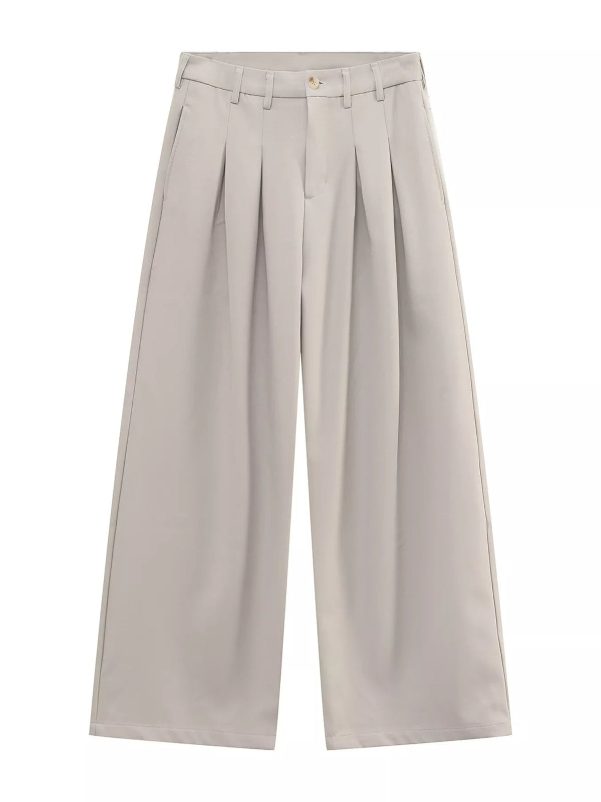 Pantalón de pernera ancha con pinzas y cintura alta para hombre - Artículos HE