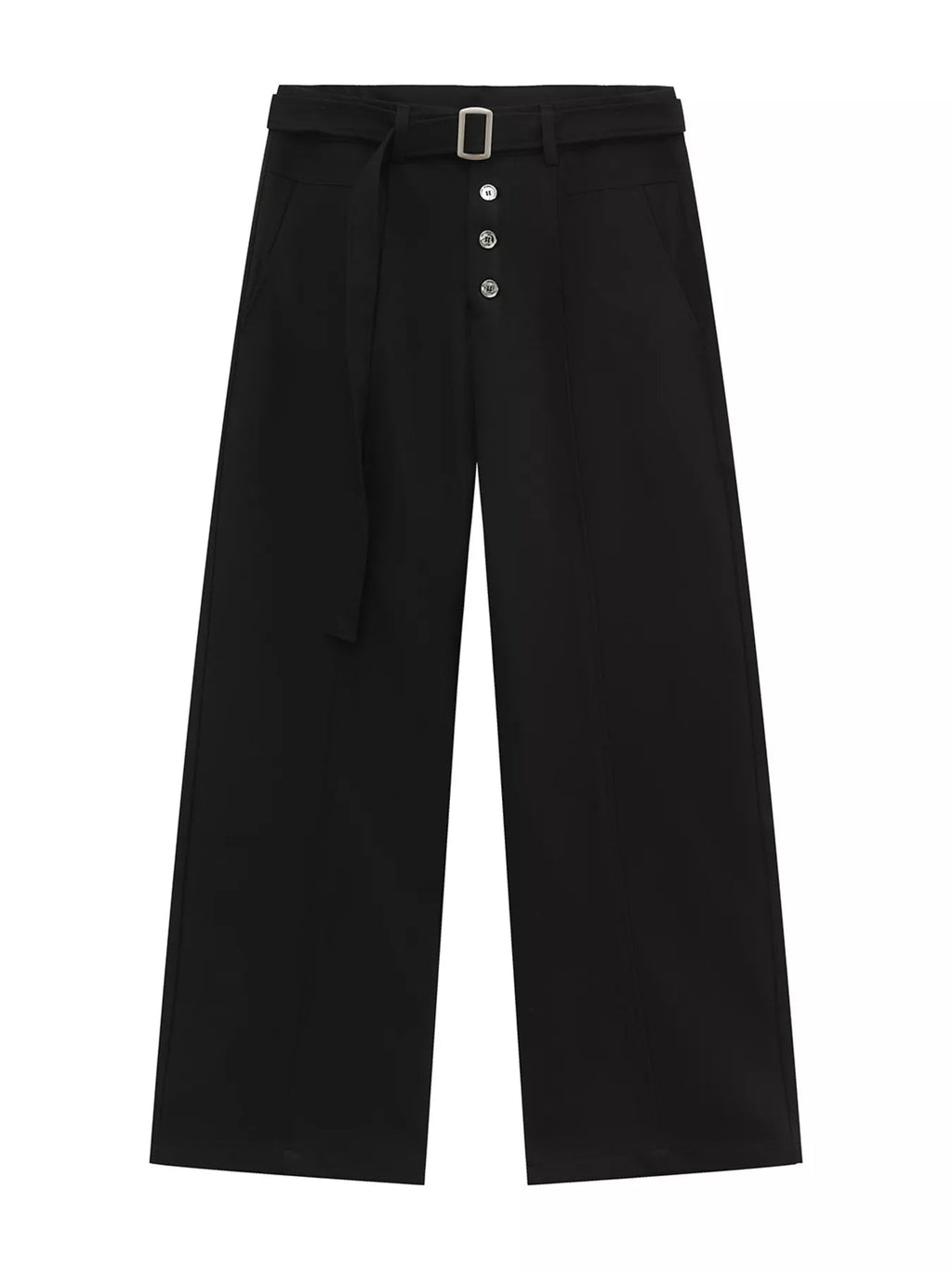 Pantalón de pernera ancha de cintura alta con cinturón para hombre - Artículos HE