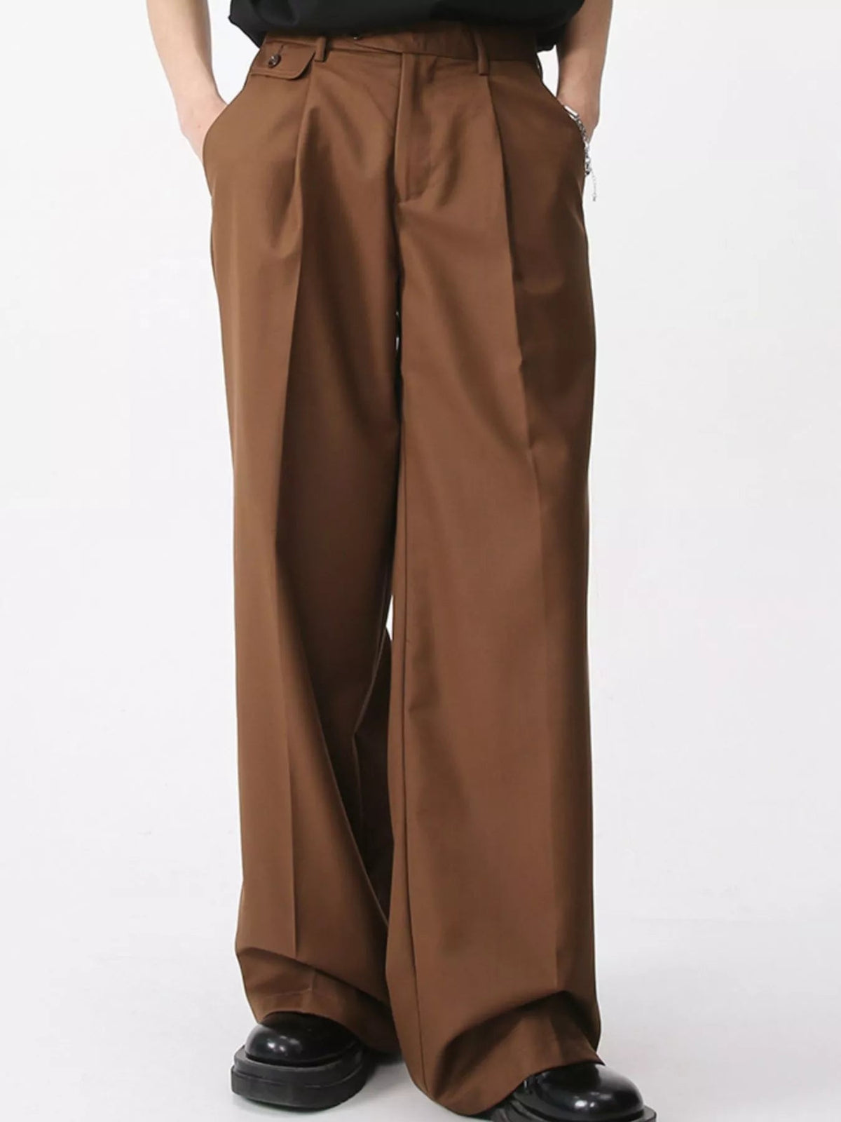 Pantalón de pernera ancha de cintura alta para hombre - Artículos HE