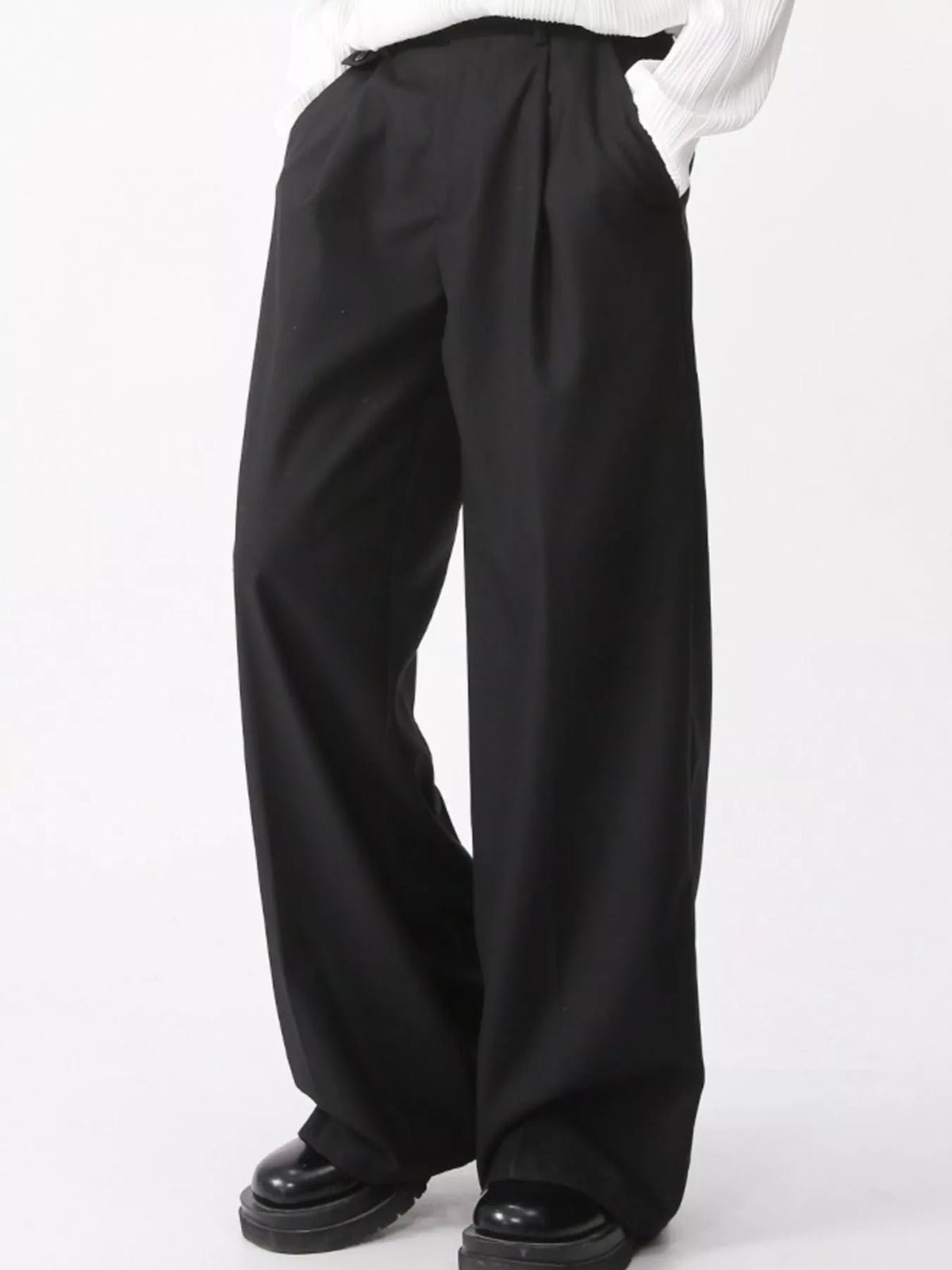 Pantalón de pernera ancha de cintura alta para hombre - Artículos HE