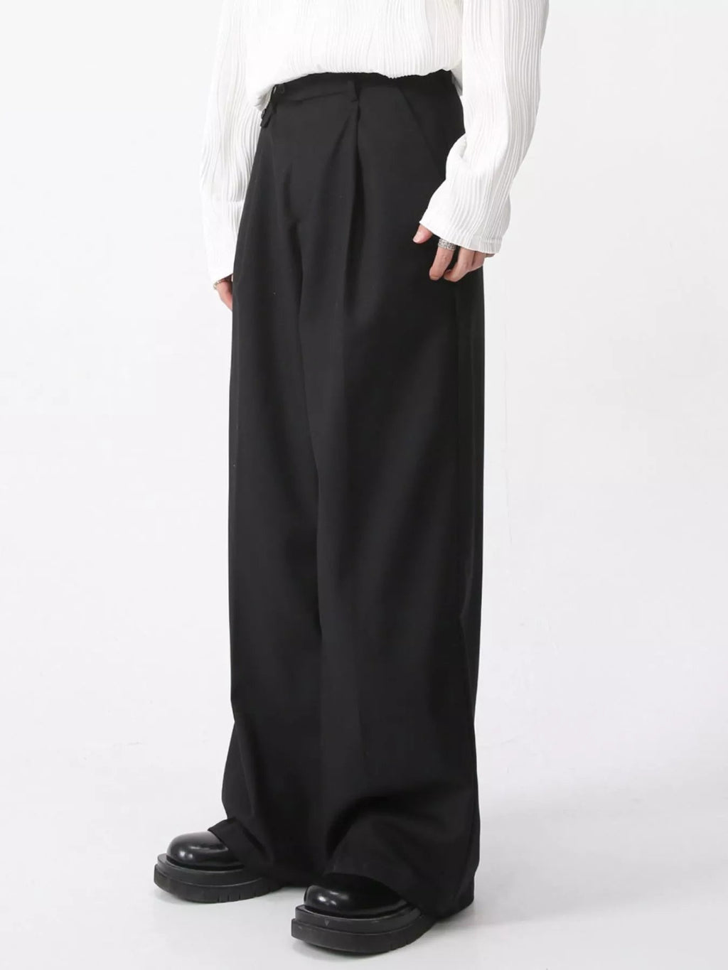 Pantalón de pernera ancha de cintura alta para hombre - Artículos HE