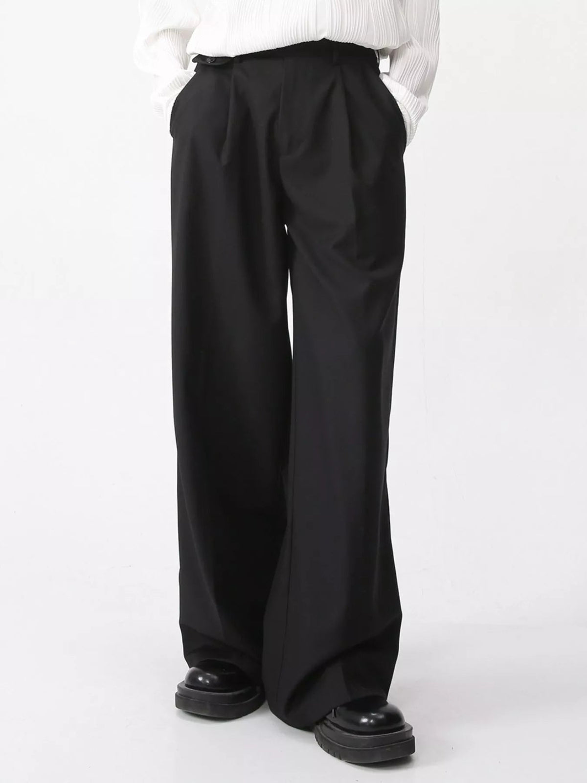 Pantalón de pernera ancha de cintura alta para hombre - Artículos HE