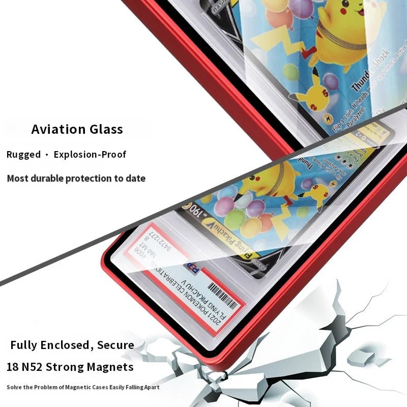 PSA Certified Metal Card Holder with UV Resistant Tempered Glass Cover and Magnetic Secure Frame for Collectible Gaming Cards an - Artículos HE