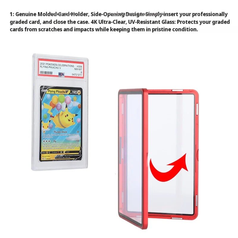 PSA Certified Metal Card Holder with UV Resistant Tempered Glass Cover and Magnetic Secure Frame for Collectible Gaming Cards an - Artículos HE