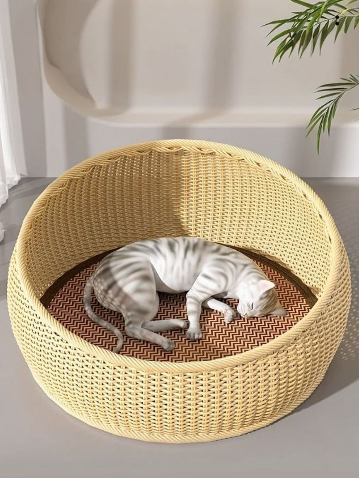 Round Woven Rattan Pet Nest - Artículos HE