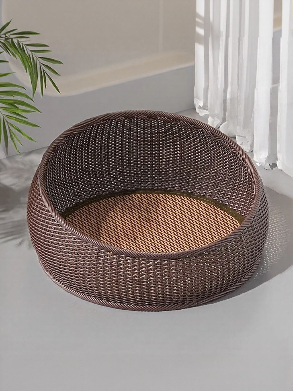Round Woven Rattan Pet Nest - Artículos HE