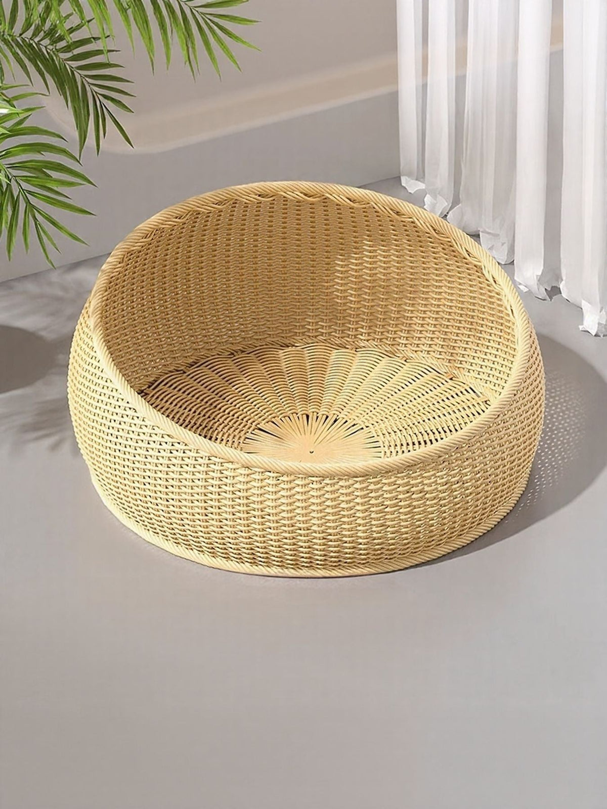 Round Woven Rattan Pet Nest - Artículos HE