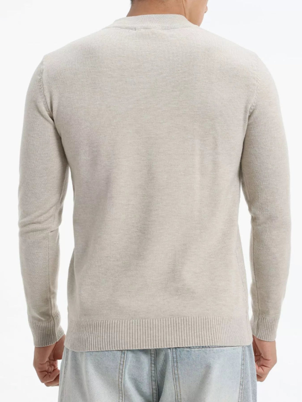 Top de punto slim fit con cuello cisne talla grande para hombre - Artículos HE