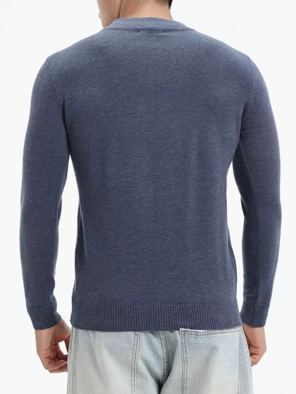 Top de punto slim fit con cuello cisne talla grande para hombre - Artículos HE