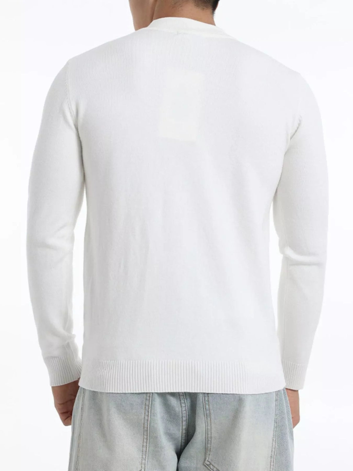 Top de punto slim fit con cuello cisne talla grande para hombre - Artículos HE
