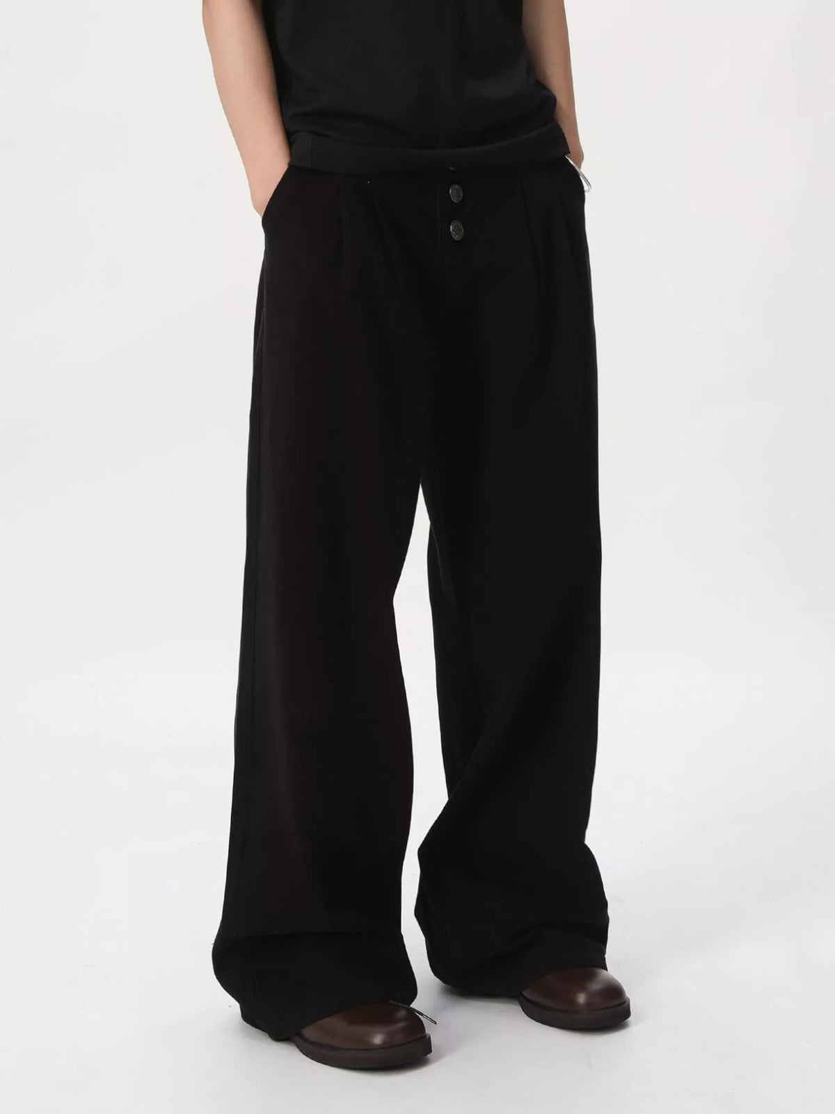 Vaqueros de pernera ancha con bragueta de botones para hombre - Artículos HE