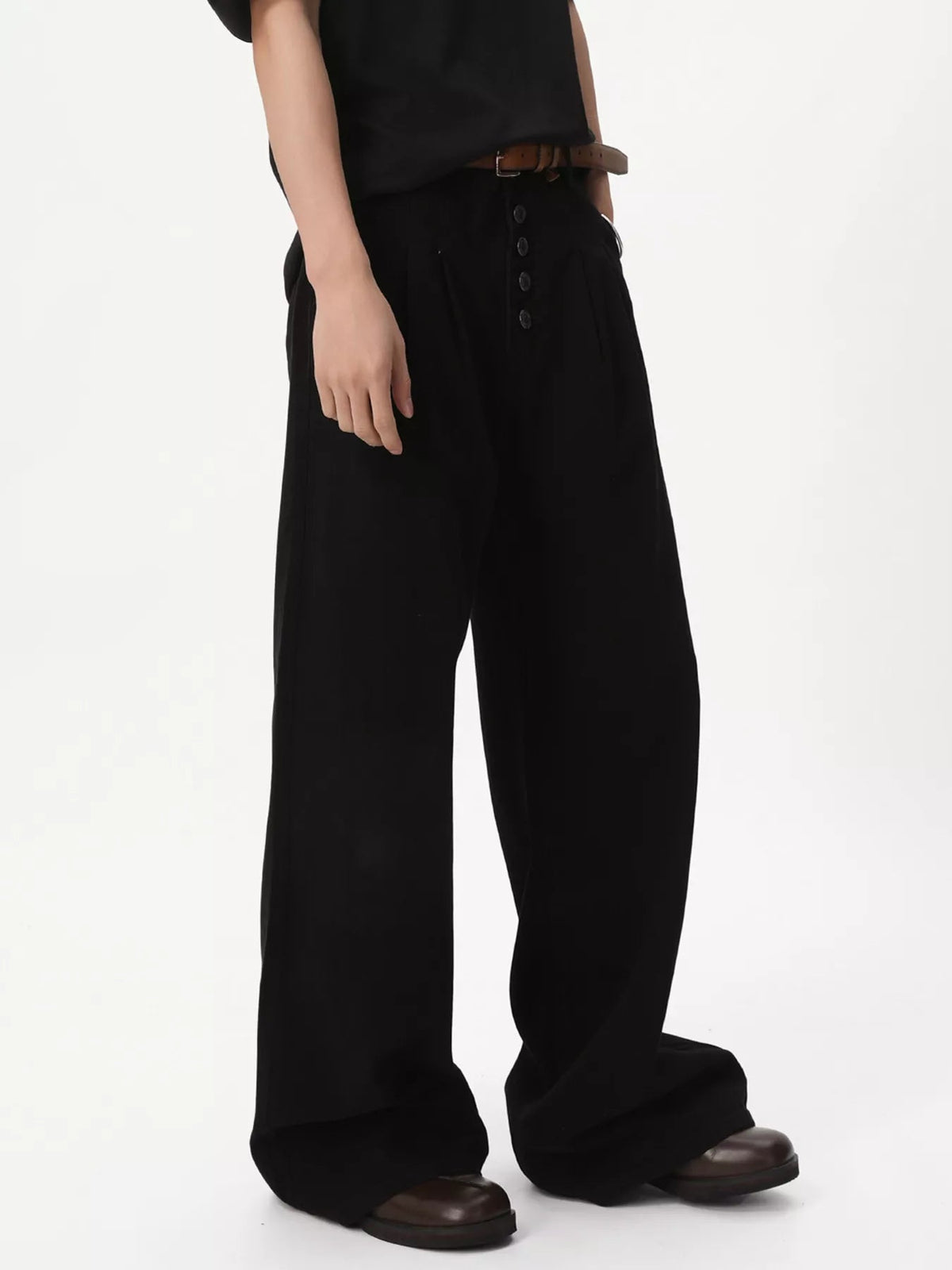 Vaqueros de pernera ancha con bragueta de botones para hombre - Artículos HE