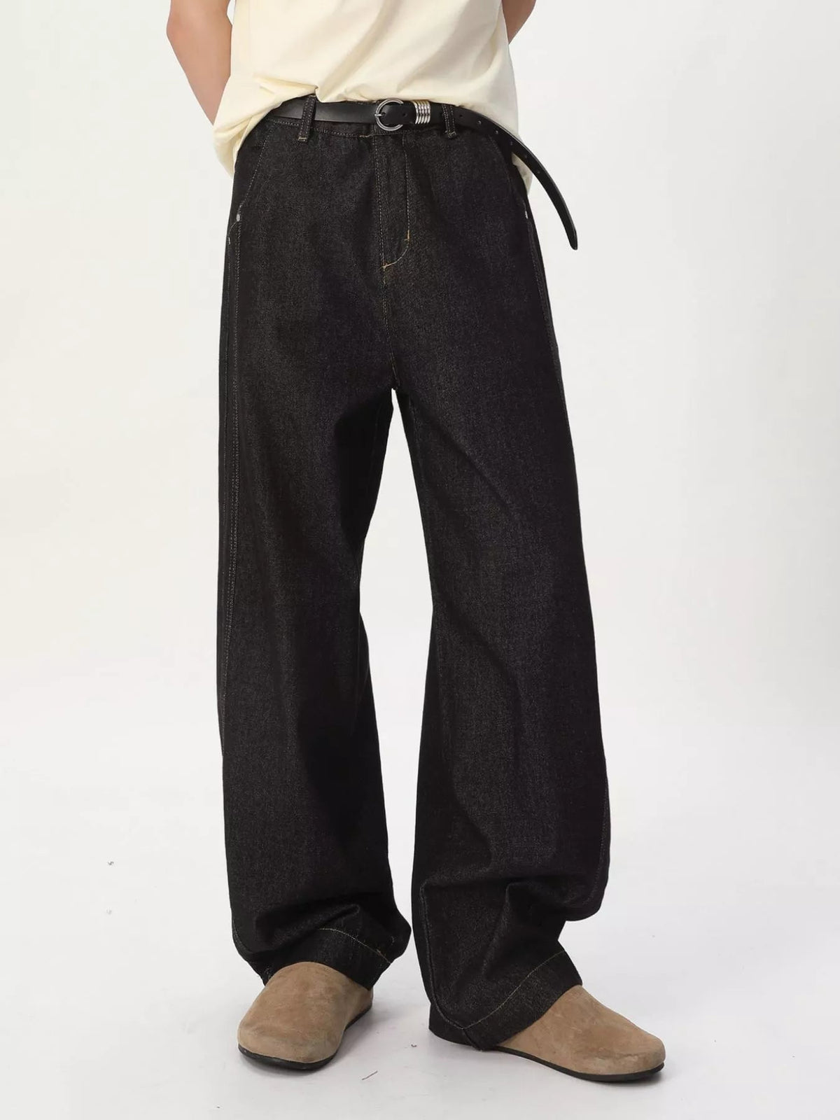 Vaqueros de Pierna Ancha con Detalle de Costura para Hombre - Artículos HE