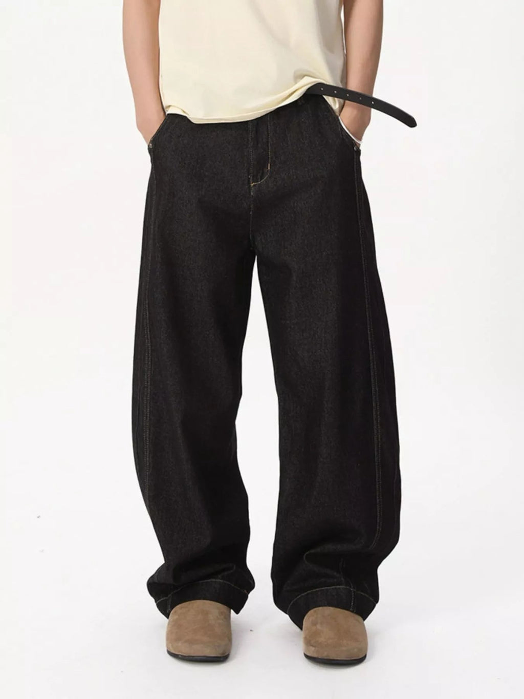 Vaqueros de Pierna Ancha con Detalle de Costura para Hombre - Artículos HE