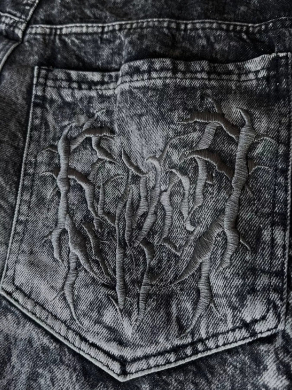 Vaqueros streetwear de pernera ancha con estampado de araña talla grande para hombre - Artículos HE