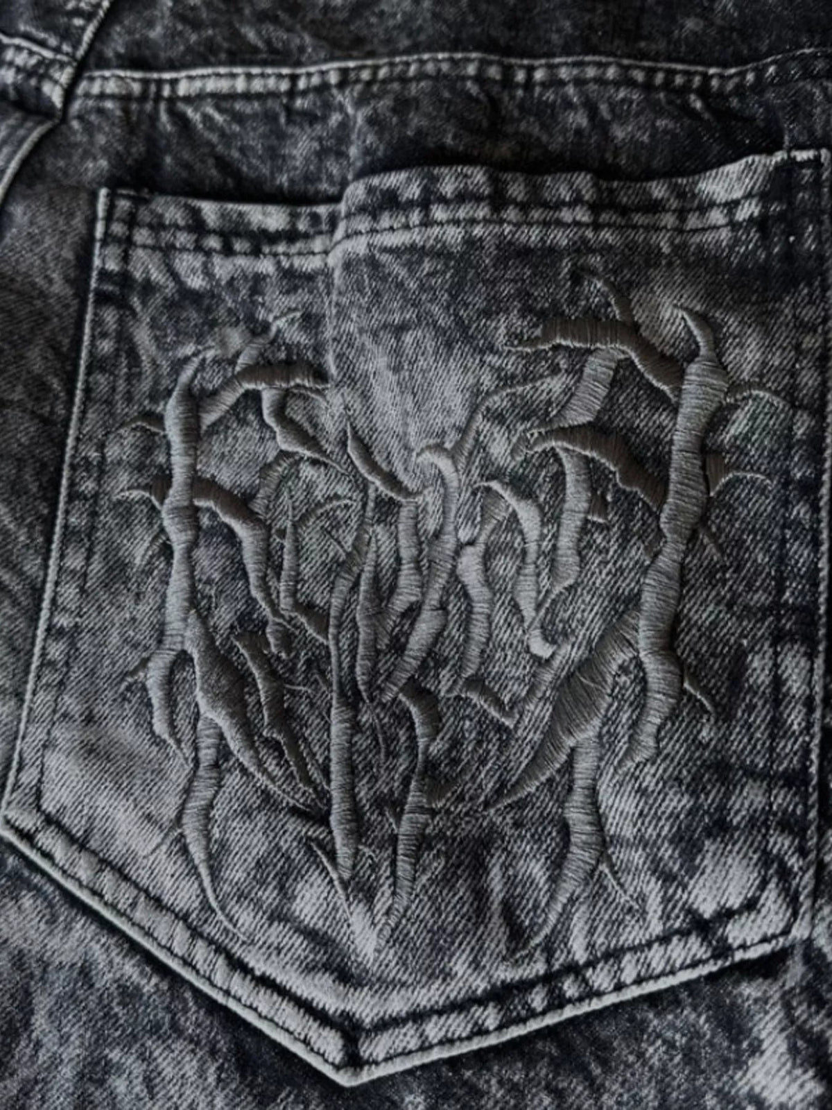 Vaqueros streetwear de pernera ancha con estampado de araña talla grande para hombre - Artículos HE